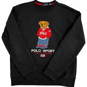 Polo by Ralph Lauren Black Crewneck with Bear Design